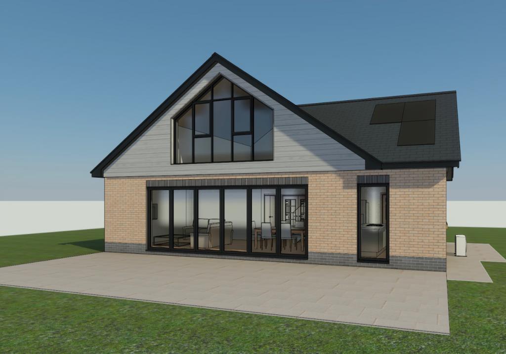 Lot: 97 - FIFTH OF AN ACRE PLOT WITH PLANNING FOR A DETACHED CHALET BUNGALOW - CGI of proposed elevation